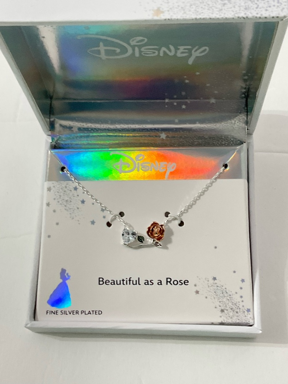 Disney Classics Jewelry | Beauty & the Beast Crystal Rose Pendant Necklace - Picture 5 of 10